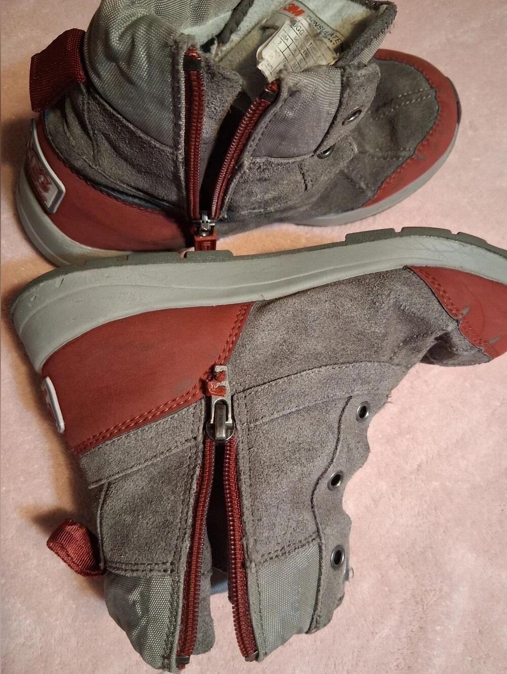 UGG Kids Toty Weather Outdorr Boots Gray Red Waterproof Winter Snow Boots Size 2